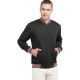 d&f Jaket pria Bomber red white in collar - Hitam